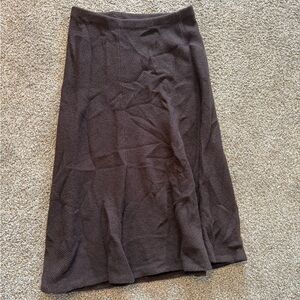 Ralph Lauren Dark Brown A-Line Knit Skirt 100% Lambswool